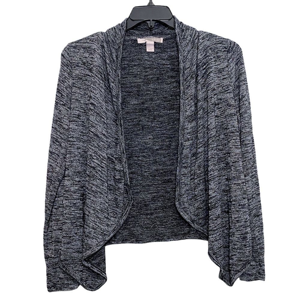 Forever 21 Gray Marled Drape Long Sleeve Cardigan Sweater | Women's Size Small
